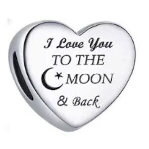 💜 Sterling Silver I Love You To The Moon And Back Charm